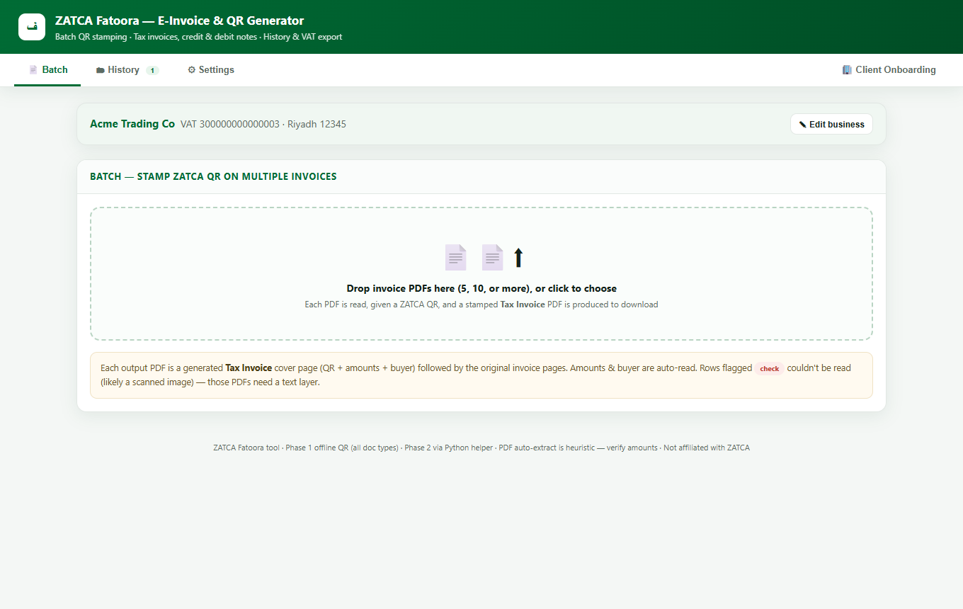 Stamp multiple invoices at once