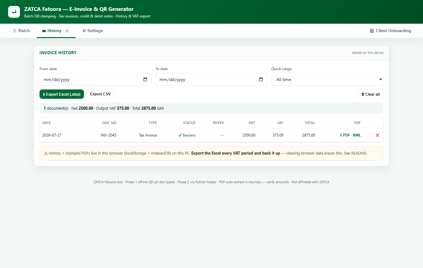 One-click Excel VAT report